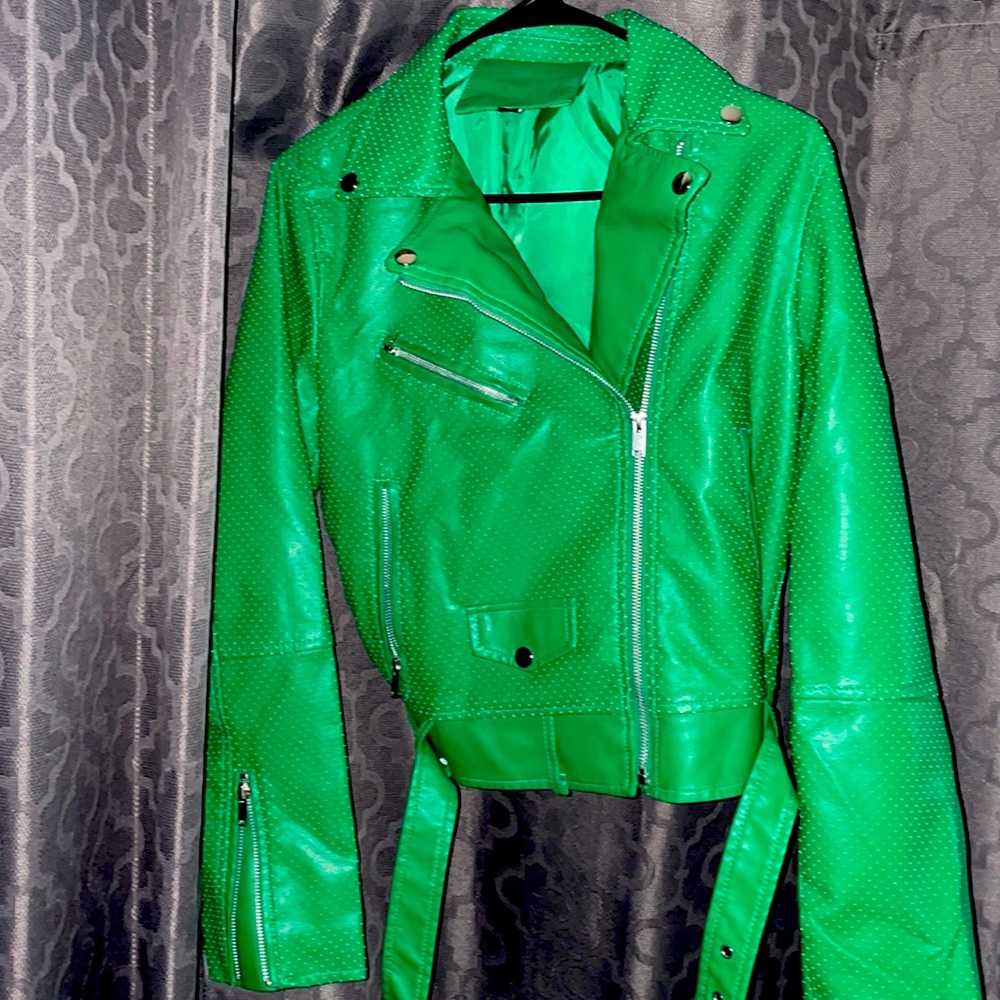 Green pleather jacket